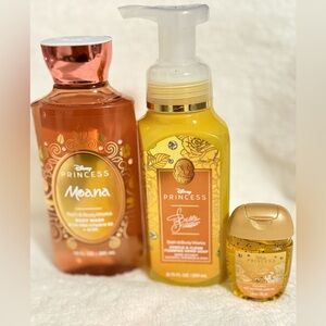 Disney Princess Moana and Belle Bath & Body Wash Set - Orange and Gold